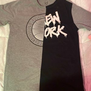 Ideology Basketball Boys Grey & Black T-shirt Size L